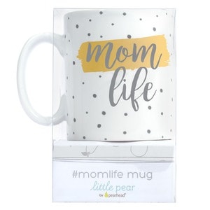 slide 1 of 1, Pearhead Little Pear #Momlife Mug - Black, White, Gold, 1 ct