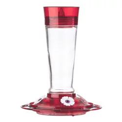 More Birds Ruby 10 Oz. Glass Hummingbird Feeder 35-Rub