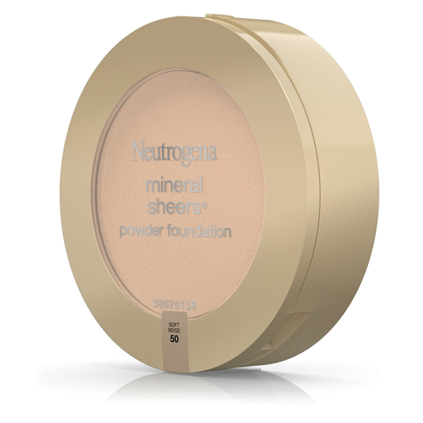 slide 21 of 21, Neutrogena Mineral Sheers Compact Powder Foundation, Lightweight & Oil-Free Mineral Foundation, Fragrance-Free, Soft Beige 50,.34 oz, 0.34 oz