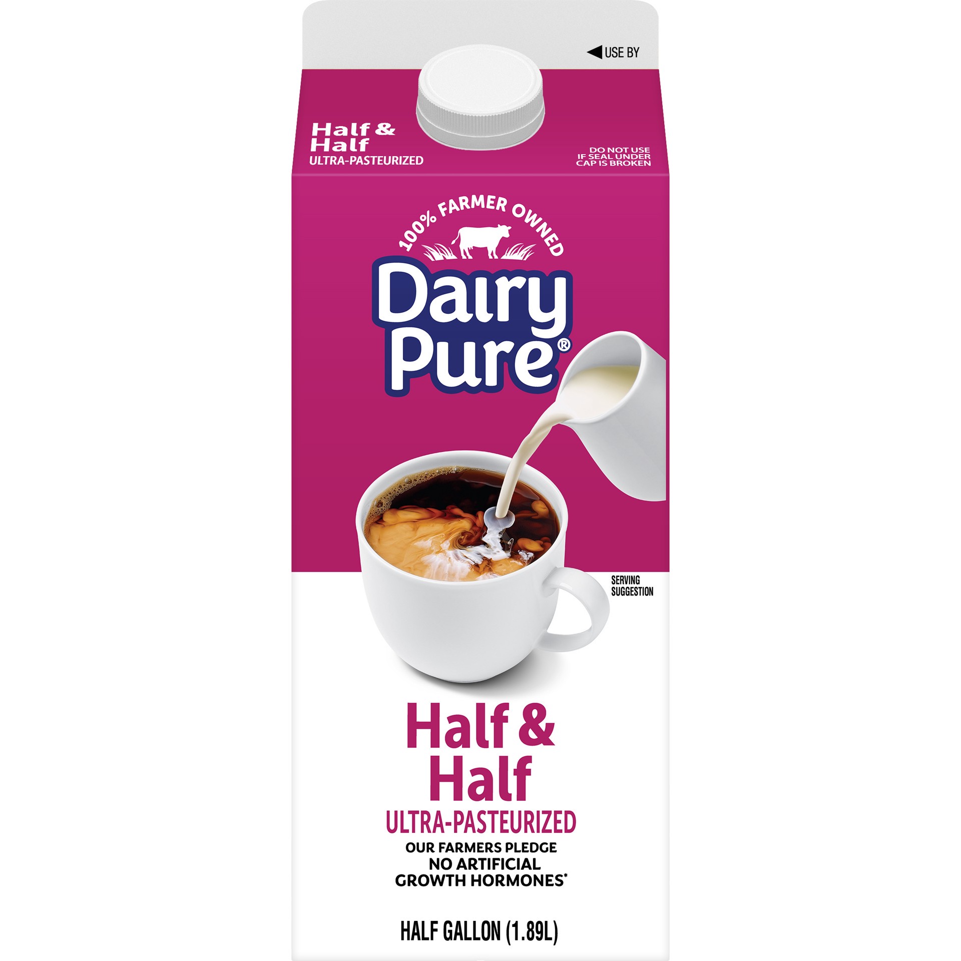 slide 1 of 5, Dairy Pure Half & Half Paper Carton Half Gallon, 1/2 gal