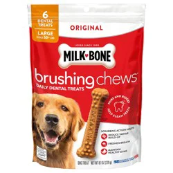 Milk-Bone Brushing Chews Original Chicken Flavor Daily Dental Dog Treats, Large, 8.1 oz Bag