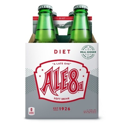 slide 1 of 1, Ale-8-One Diet Ginger Ale, 4 ct; 12 fl oz