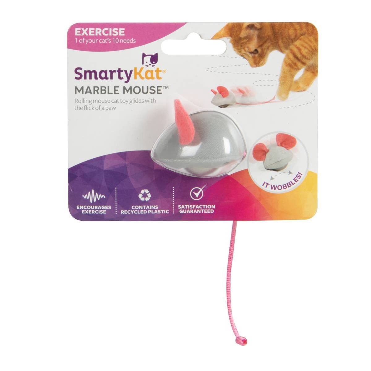 slide 1 of 6, SmartyKat Marble Mouse Rolling Ball Cat Toy, 1 ct