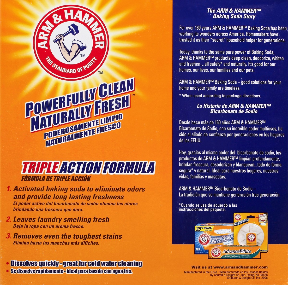 slide 3 of 5, Arm & Hammer Powder Laundry Detergent, Clean Burst, 160 Loads, 9.86 lb