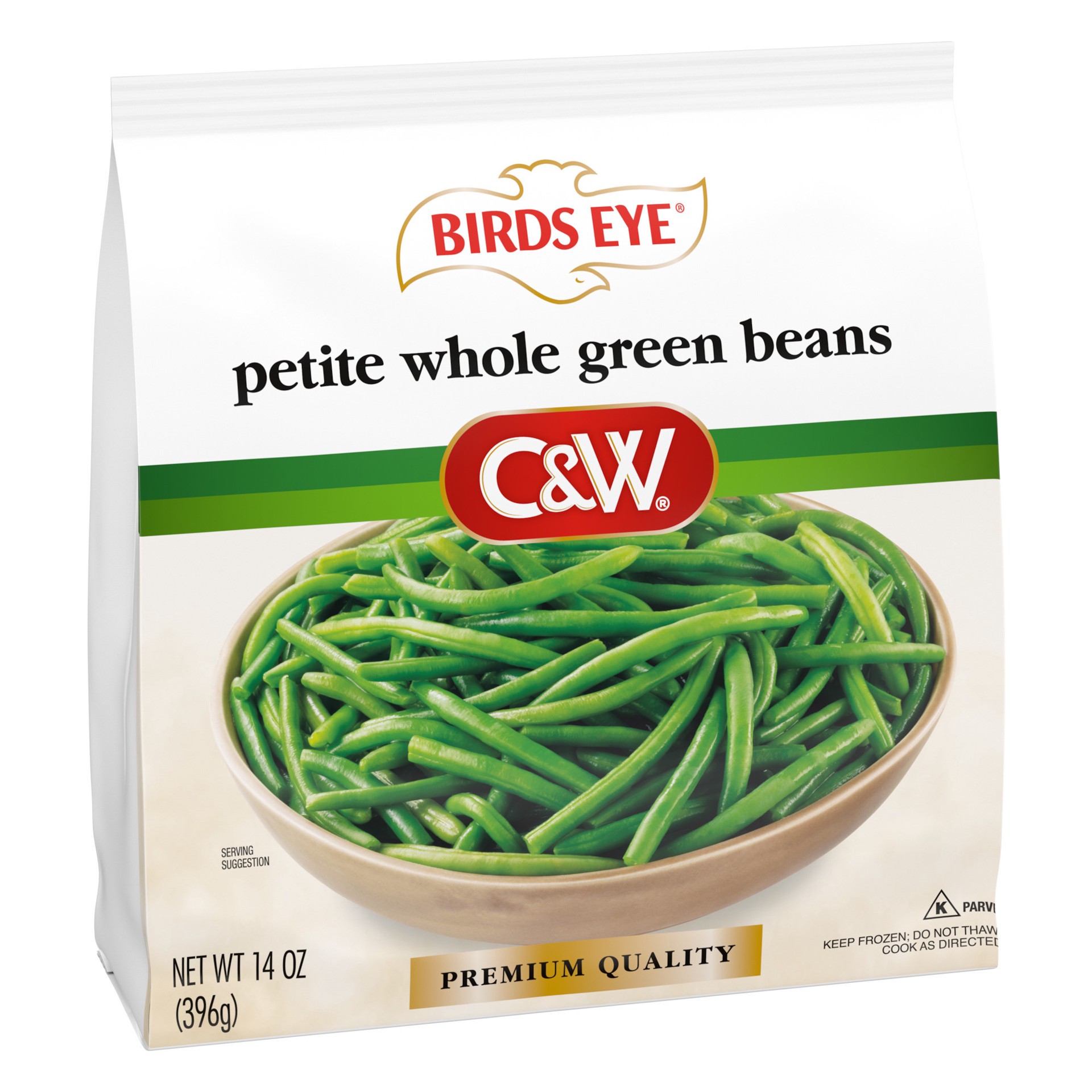 slide 4 of 5, Birds Eye C&W Petite Whole Green Beans, Frozen Vegetable, 14 OZ, 