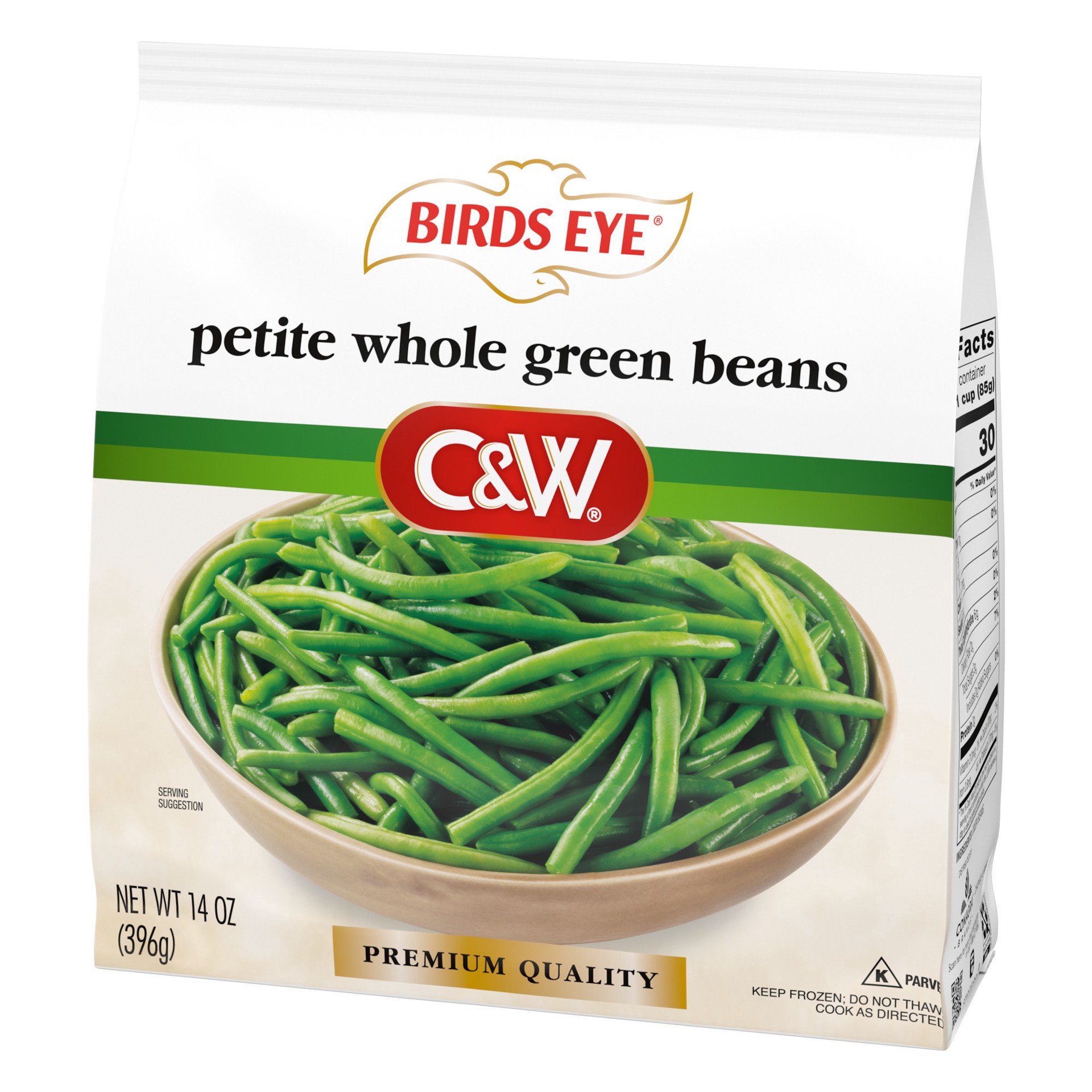 slide 5 of 5, Birds Eye C&W Petite Whole Green Beans, Frozen Vegetable, 14 OZ, 