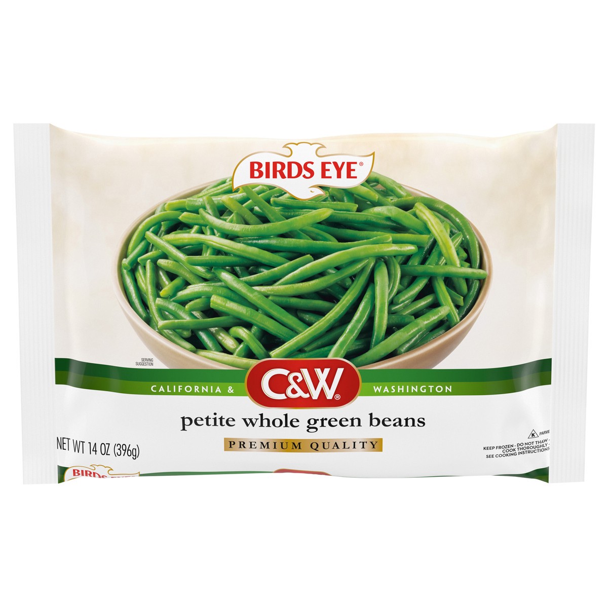 slide 1 of 5, Birds Eye C&W Petite Whole Green Beans, Frozen Vegetable, 14 OZ, 14 oz