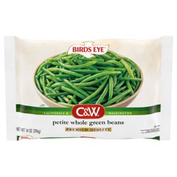 Birds Eye C&W Petite Whole Green Beans, Frozen Vegetable, 14 OZ