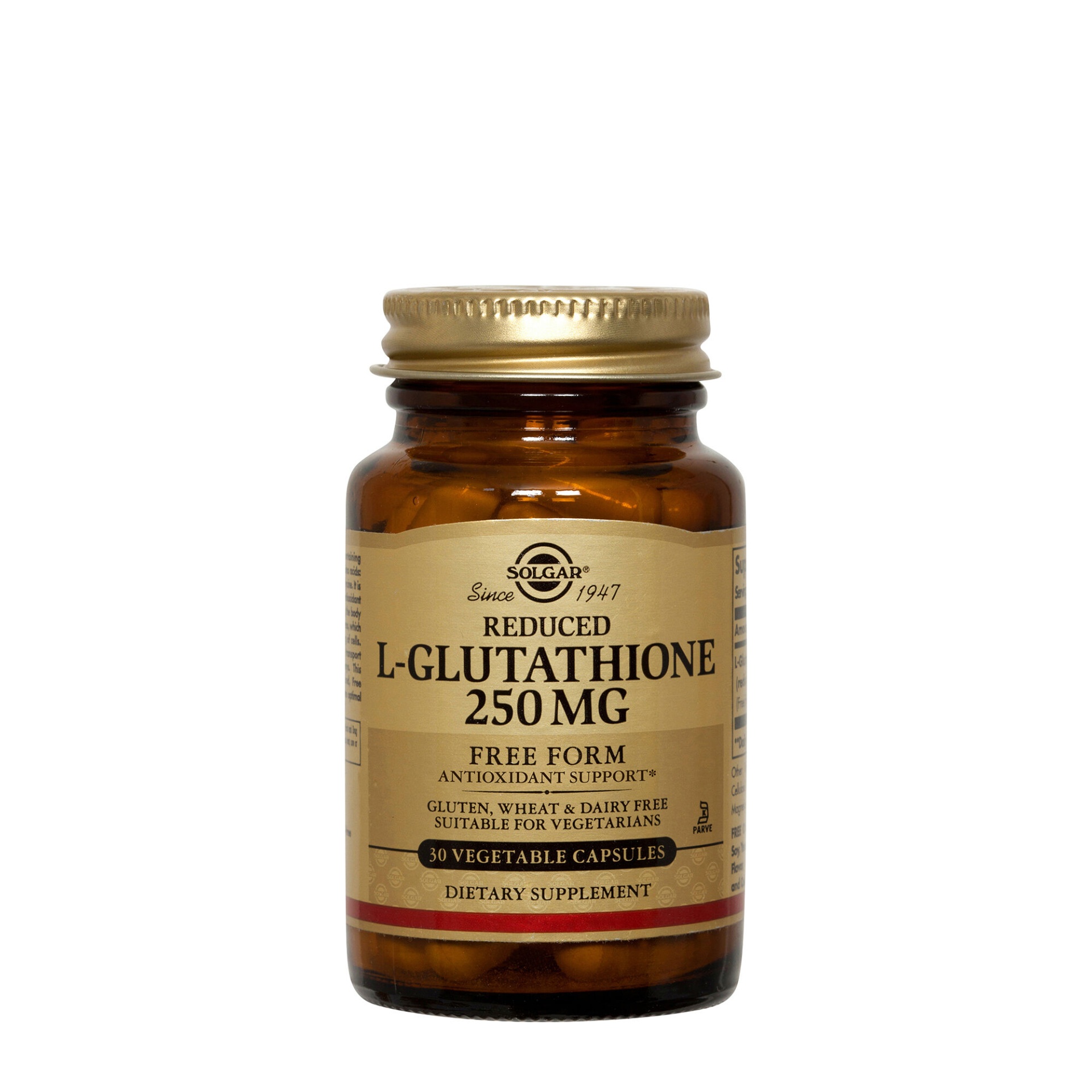 slide 1 of 1, Solgar Reduced L-Glutathione 250 MG, 30 ct