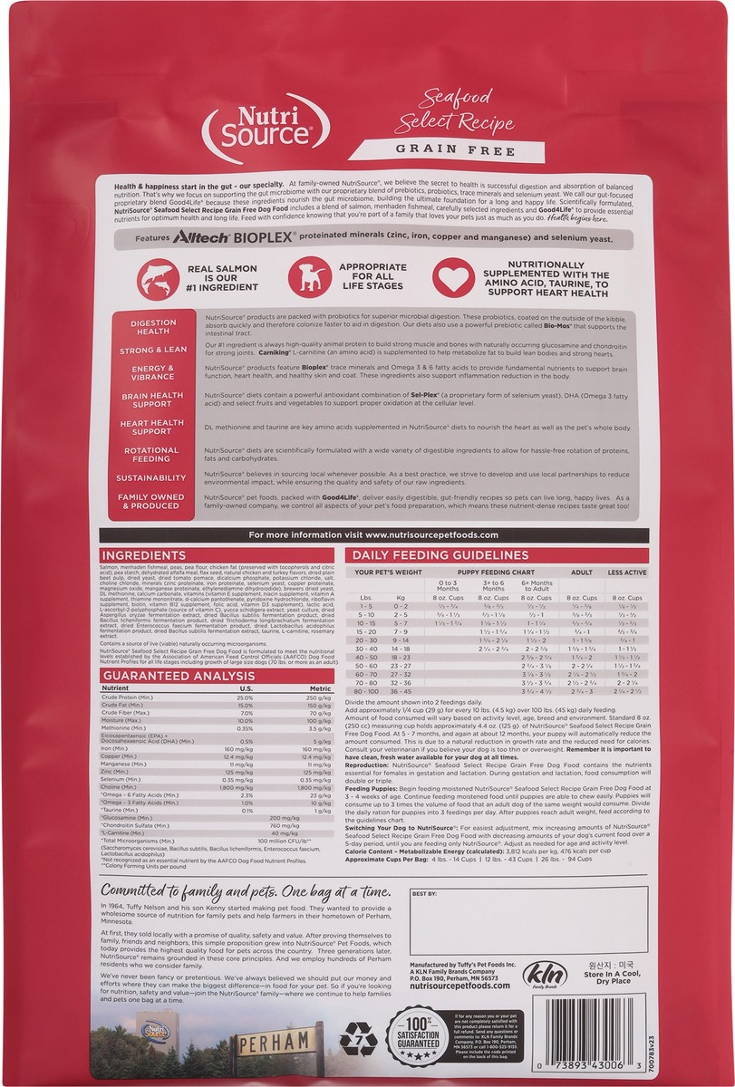 slide 8 of 14, NutriSource Grain Free For All Life Stages Seafood Select Recipe Dog Food 26 lb, 26 lb