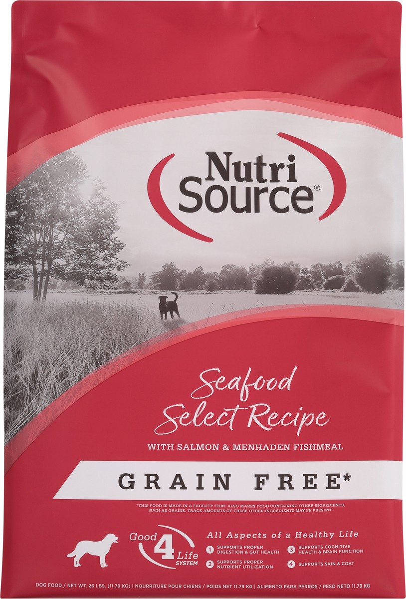 slide 7 of 14, NutriSource Grain Free For All Life Stages Seafood Select Recipe Dog Food 26 lb, 26 lb