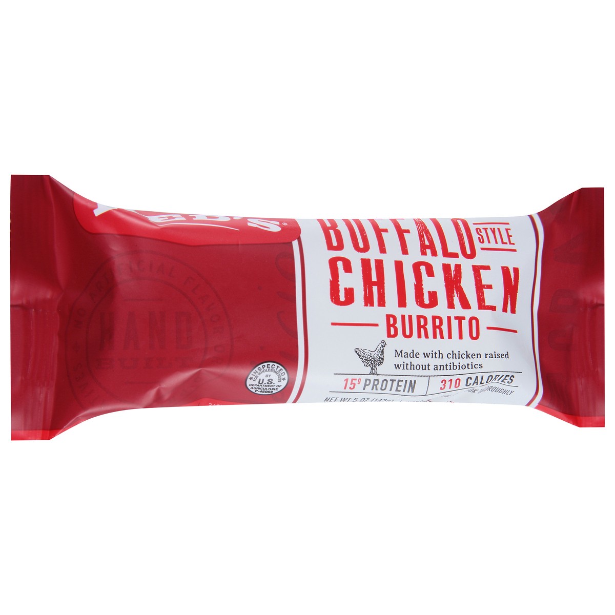 slide 2 of 9, Red's Burrito, Chicken, Buffalo Style, 5 oz