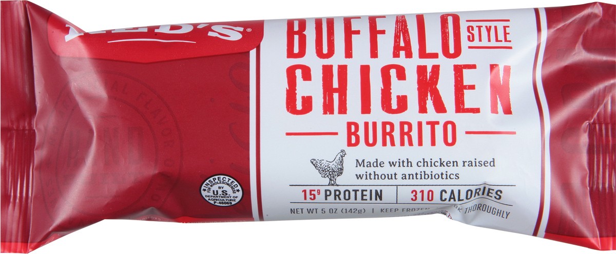 slide 3 of 9, Red's Burrito, Chicken, Buffalo Style, 5 oz