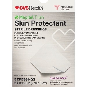 slide 1 of 1, CVS Health Mepitel Clear Skin Protectant Dressing, 3 ct