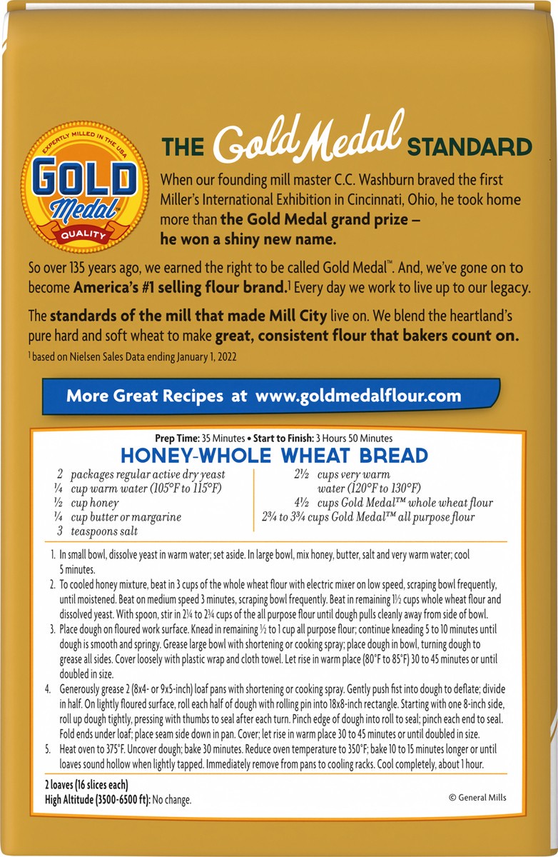 slide 5 of 14, Gold Medal Premium Quality All Natural Whole Wheat Flour For Baking, 5 lb., 5 lb