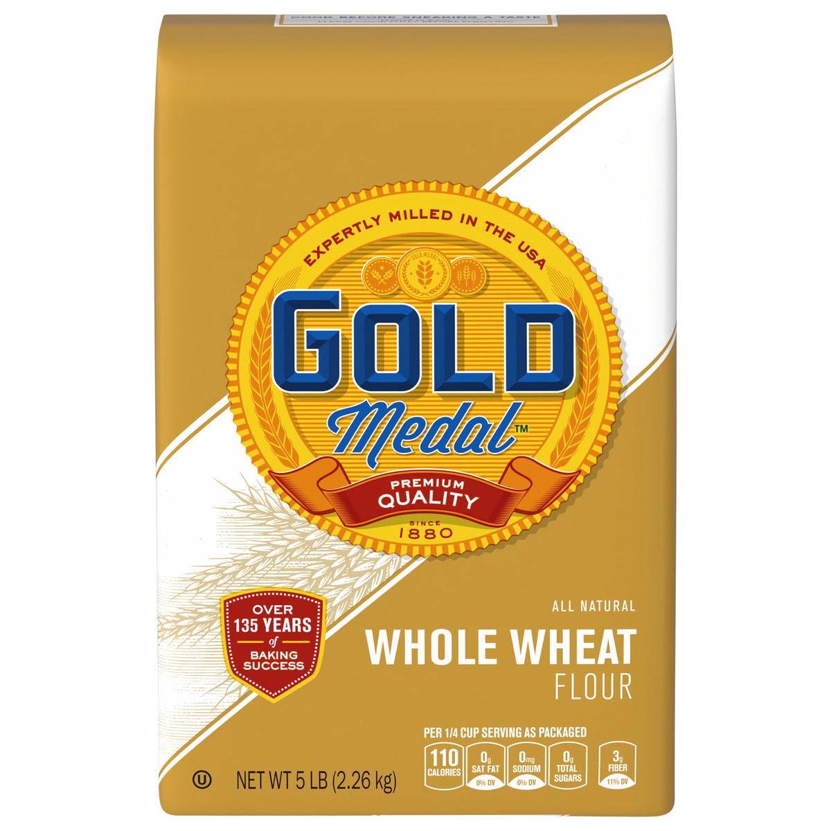 slide 4 of 14, Gold Medal Premium Quality All Natural Whole Wheat Flour For Baking, 5 lb., 5 lb