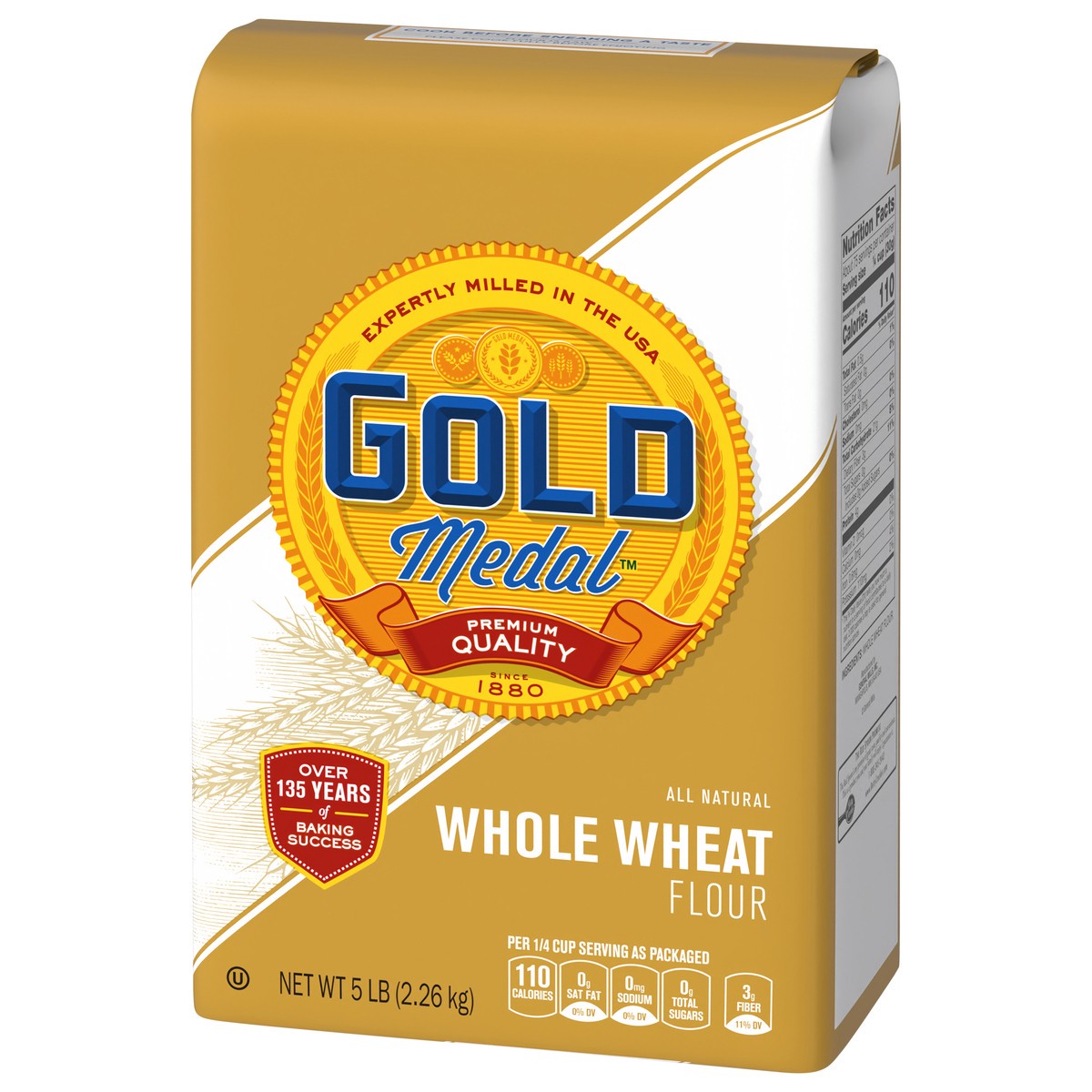 slide 13 of 14, Gold Medal Premium Quality All Natural Whole Wheat Flour For Baking, 5 lb., 5 lb