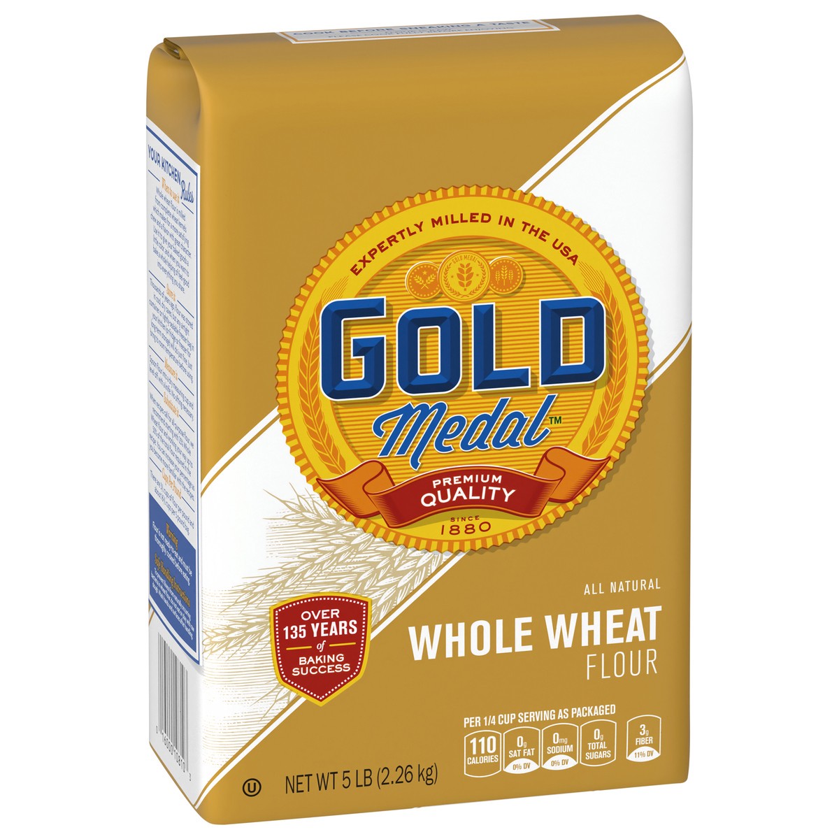 slide 2 of 14, Gold Medal Premium Quality All Natural Whole Wheat Flour For Baking, 5 lb., 5 lb