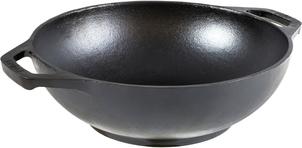 slide 1 of 1, Lodge Cast Iron Mini Wok Black, 9 in