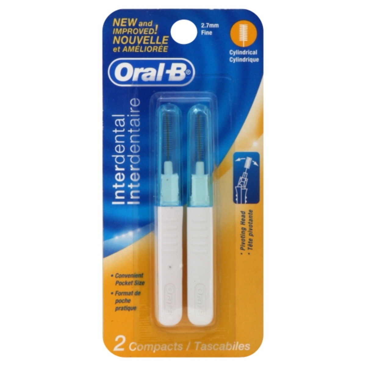 slide 1 of 1, Oral-B Compact Interdental Brush 2 ea, 2 ct