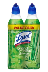 Lysol® Toilet Bowl Cleaner Gel, For Cleaning And Disinfecting, Stain Removal, Brand New Day, Bamboo, 2x24 Fl Oz