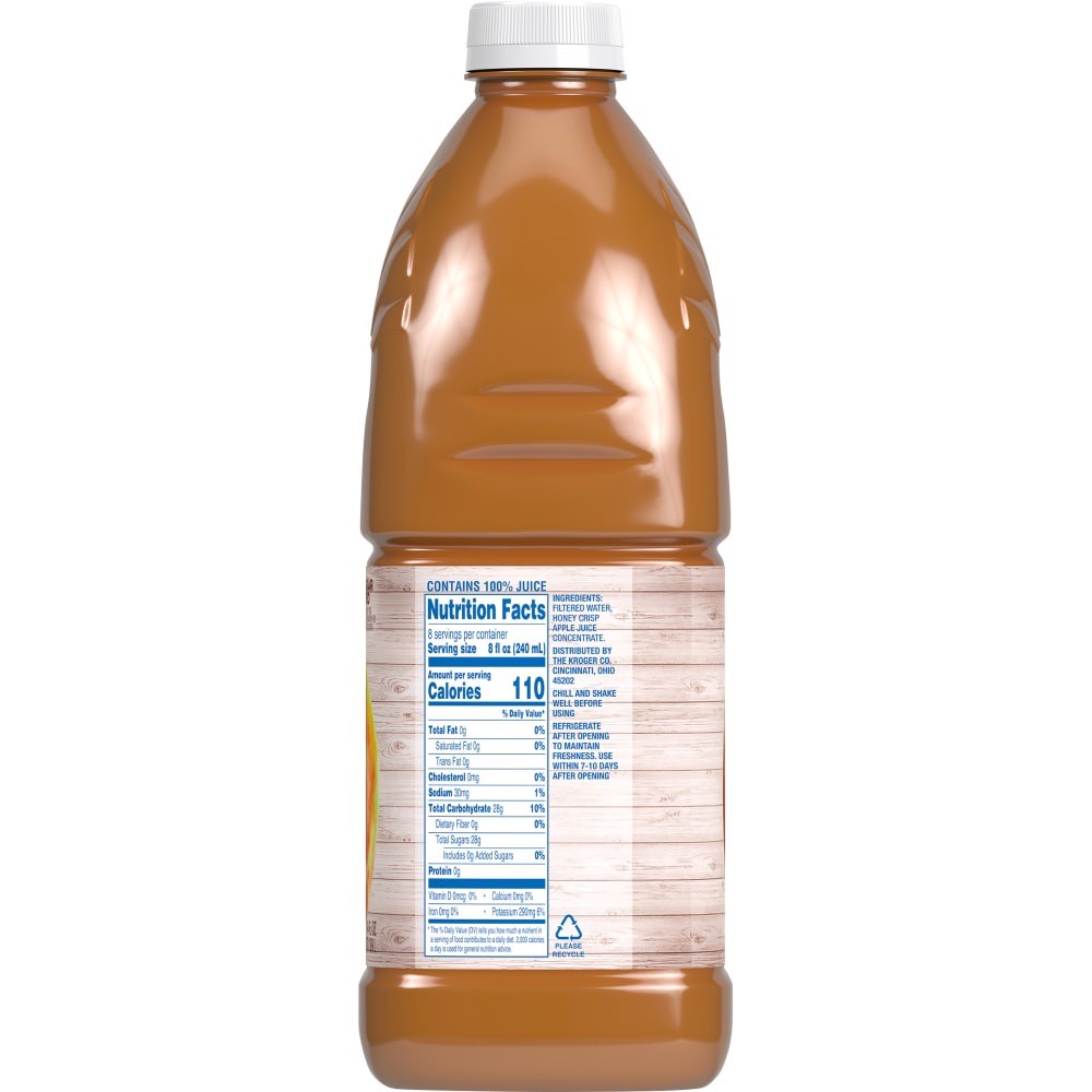 slide 3 of 3, Kroger Unfiltered Honey Crisp Apple Juice - 64 fl oz, 64 fl oz