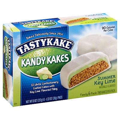 slide 1 of 1, Tastykake Kandy Kakes Summer Key Lime Snack Cakes, 6 ct; 1.33 oz