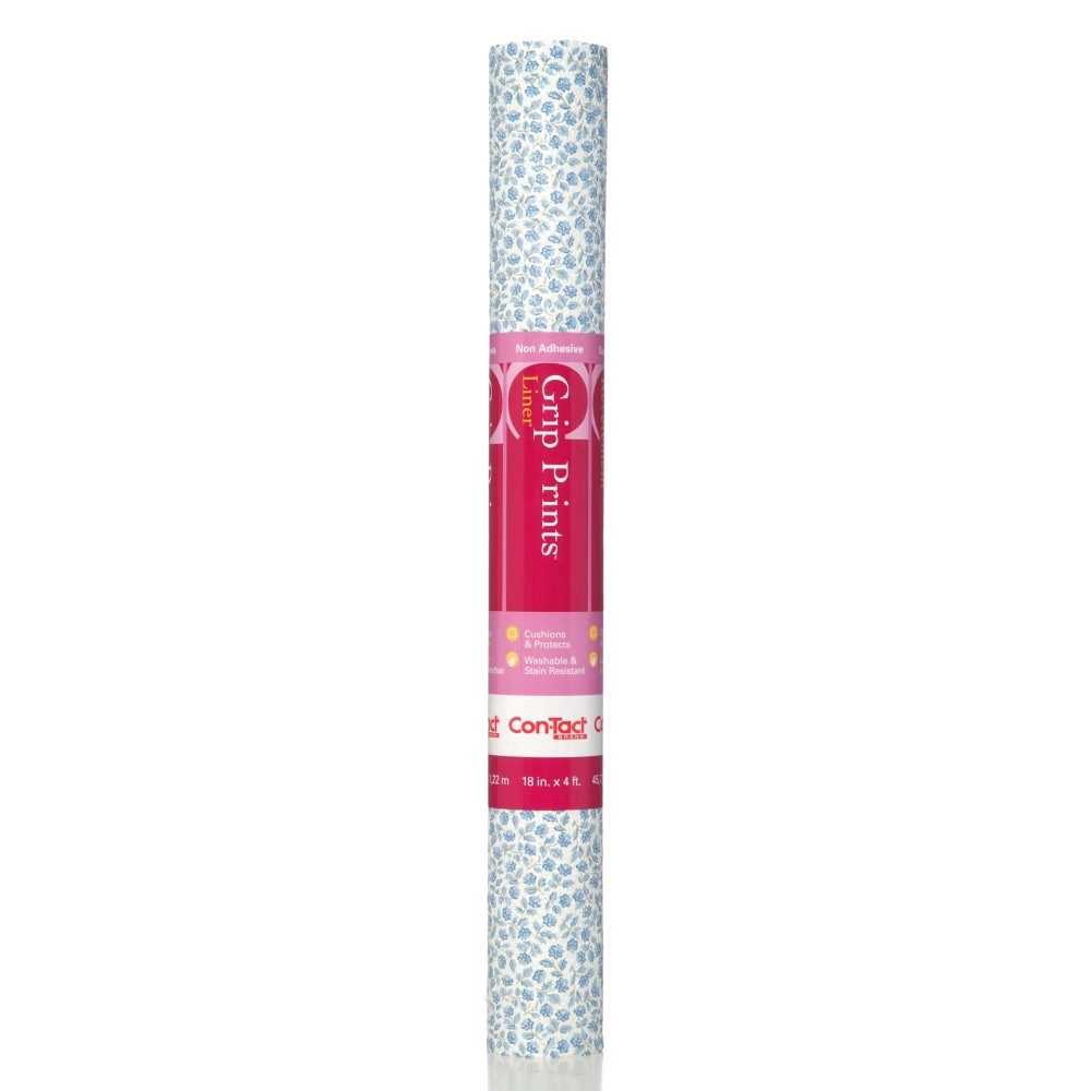slide 3 of 3, Con-Tact Grip Prints Non-Adhesive Shelf Liner - Ashley Blue, 18 in x 4 ft