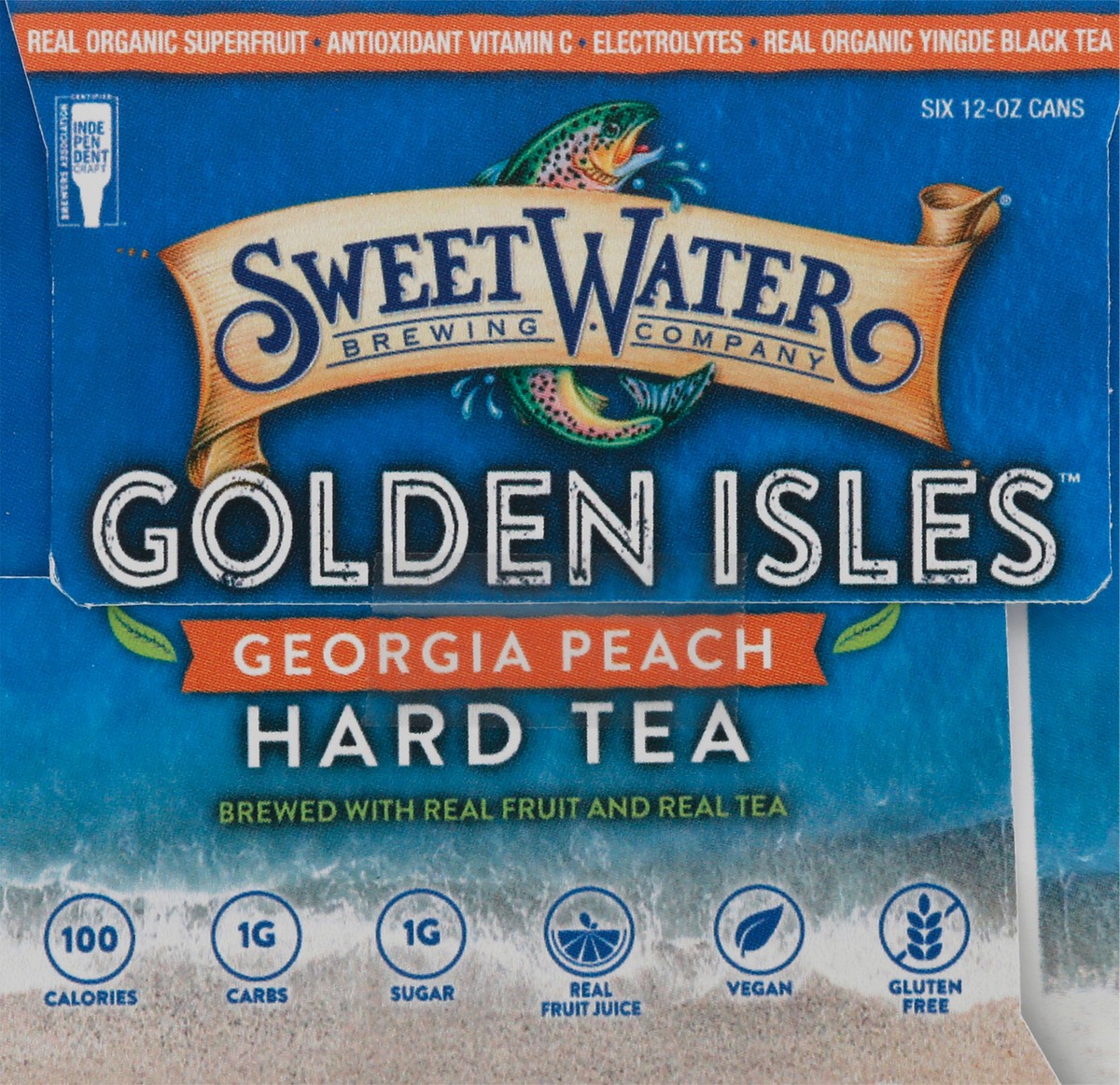 slide 12 of 14, SweetWater Brewing Company Golden Isles Georgia Peach Hard Tea 6-12 oz Cans, 6 ct