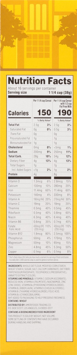 slide 4 of 13, First Street Cereal Whole Grain Toasted Oats, 21 oz