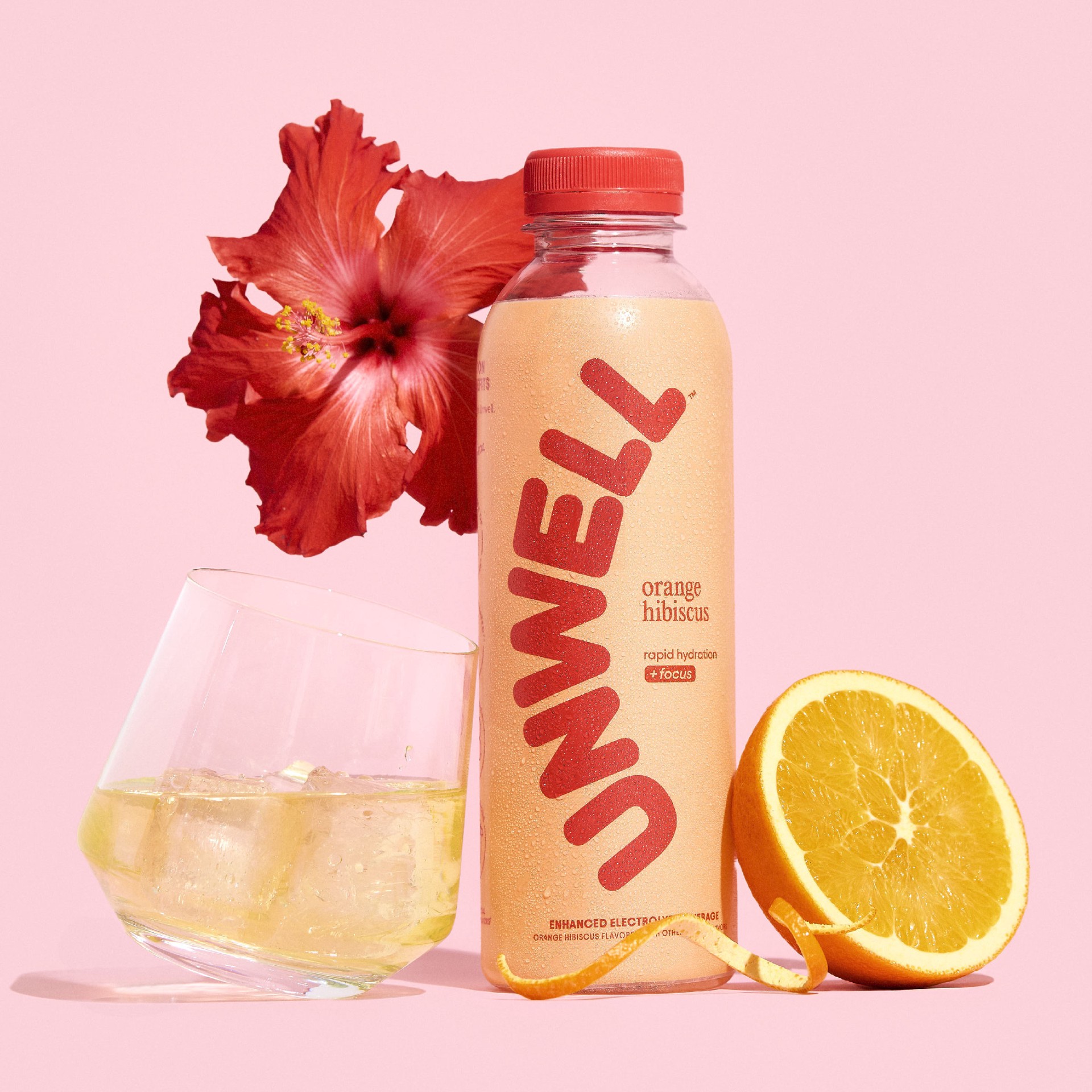 slide 3 of 7, Unwell Hydration Electrolyte Drink for Rapid Hydration + Focus – Orange Hibiscus, 16.9 fl oz