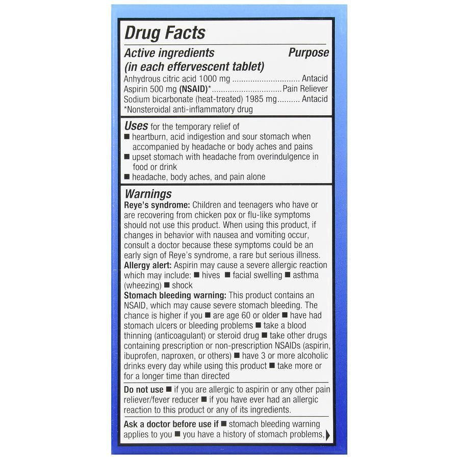 slide 2 of 5, Walgreens Antacid + Pain Relief Extra Strength Effervescent Tablets, 36 ct