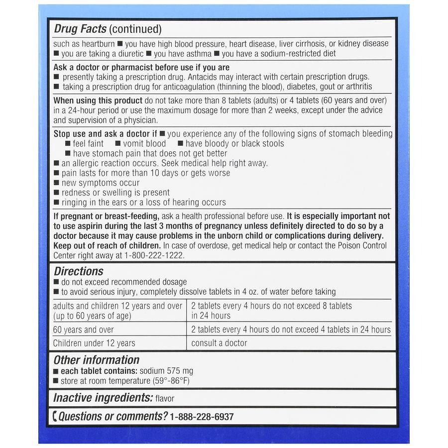 slide 4 of 5, Walgreens Antacid + Pain Relief Extra Strength Effervescent Tablets, 36 ct
