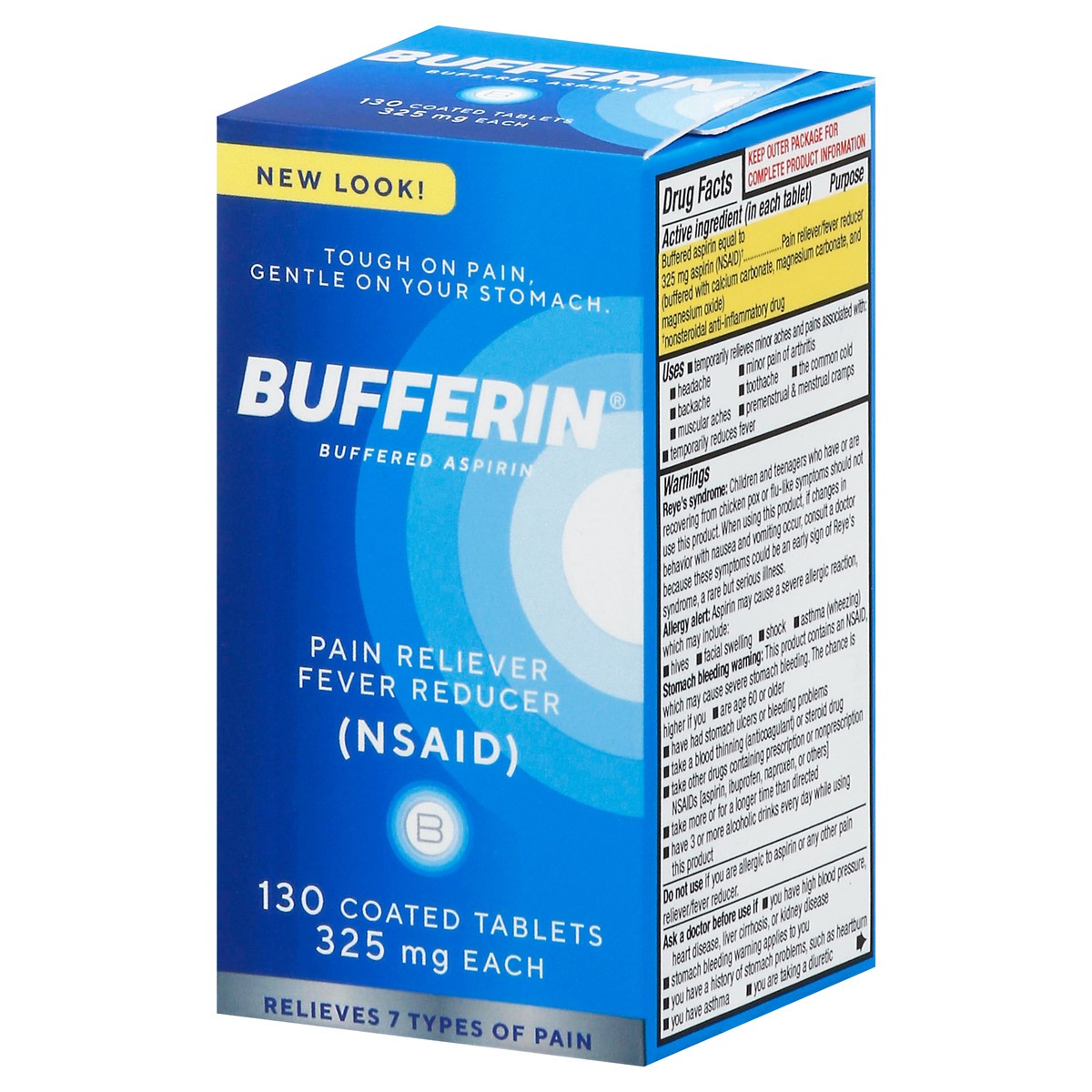 slide 11 of 13, Bufferin Aspirin Coated Tablets 325mg, 130 ct