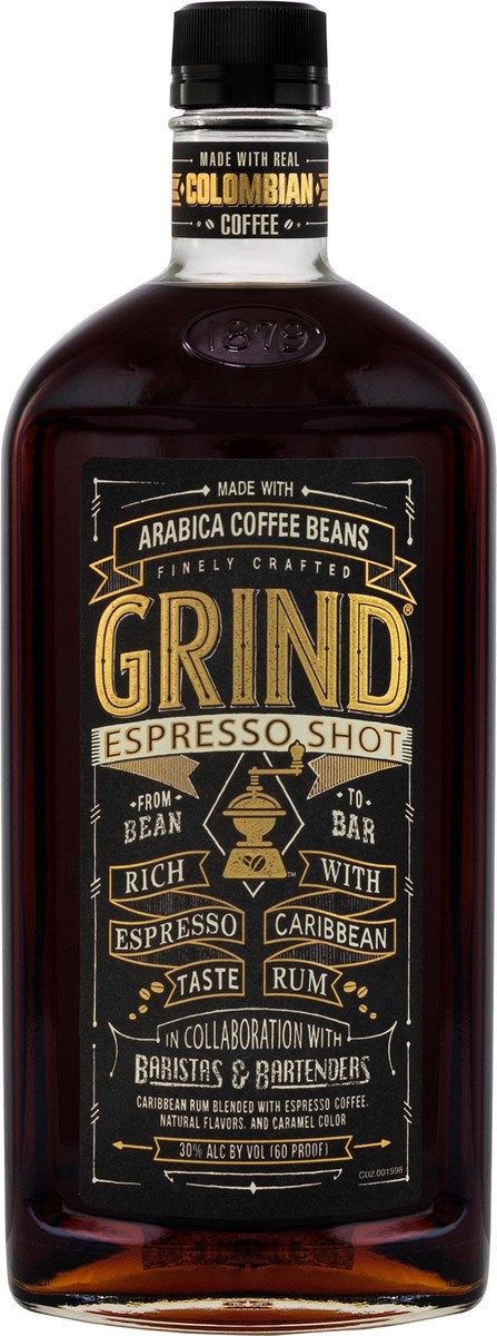 slide 4 of 5, Grind Arabica Coffee Beans Espresso Shot Rum, 750 ml 60 Proof, 750 ml