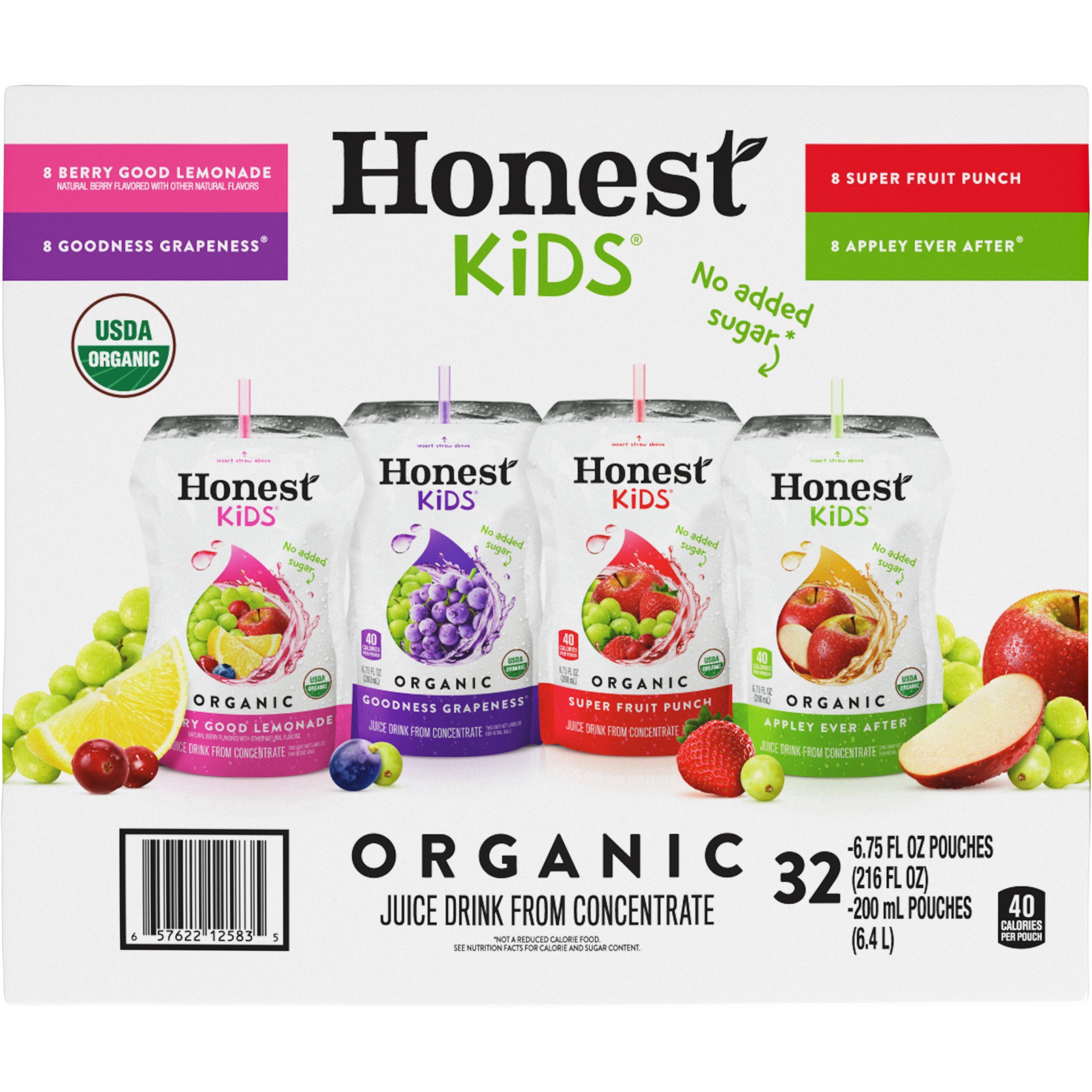 slide 8 of 12, Honest Kids 32 Pack Organic Assorted Juice Drink 32 ea, 32 ct