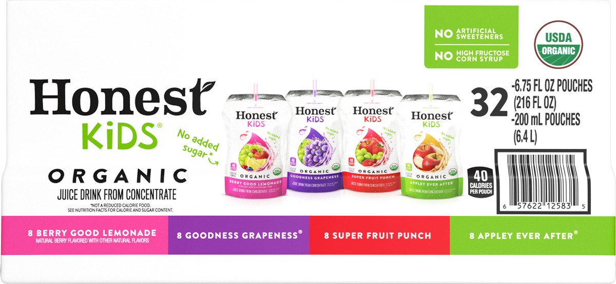 slide 1 of 12, Honest Kids 32 Pack Organic Assorted Juice Drink 32 ea, 32 ct