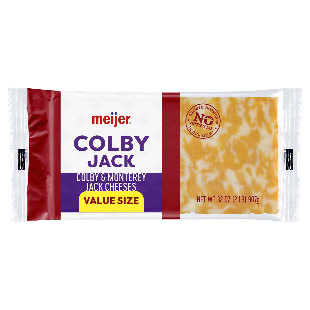 slide 1 of 5, Meijer Colby Jack Chunk Cheese, 32 Oz, 32 oz