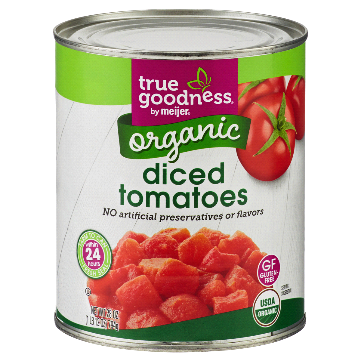 slide 1 of 1, Meijer Organics Diced Tomatoes, 28 oz