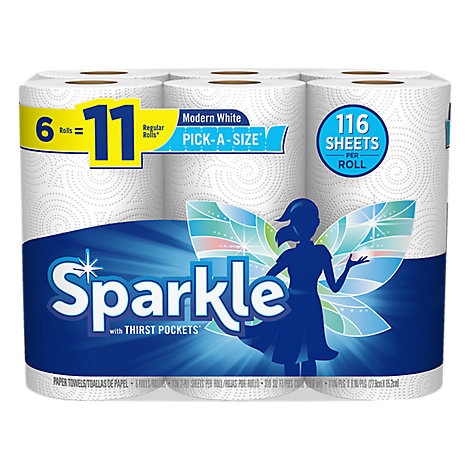 slide 1 of 1, Sparkle Paper Towel Pick A Size Modern White, 6 ct