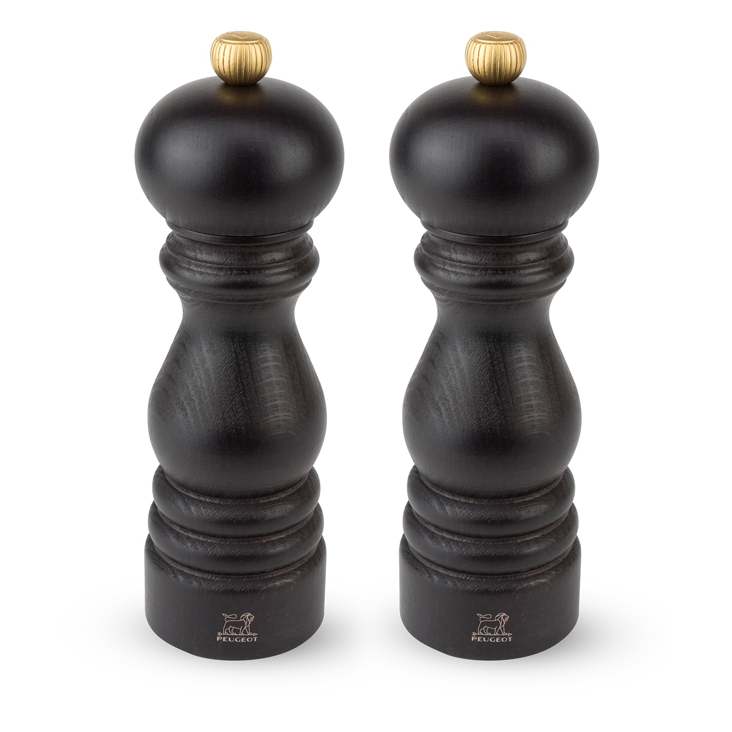 slide 1 of 1, Peugeot Chocolate-Lacquer Paris USelect Salt & Pepper Mill Set, 7 in