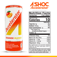 slide 7 of 22, Accelerator A SHOC Accelerator Orange Mango Smart Energy Drink, 12 Fl Oz Can, 12 fl oz