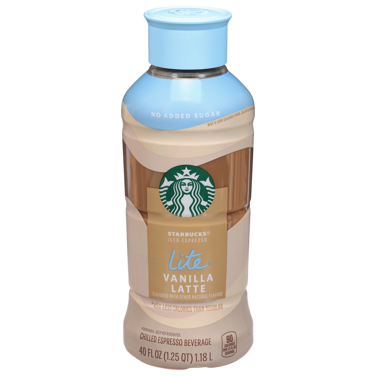 slide 1 of 14, Starbucks No Added Sugar Lite Vanilla Latte Iced Espresso, 40 oz