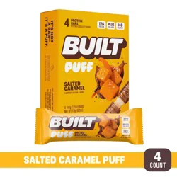 Puff Protein Bar, Salted Caramel, 4ct