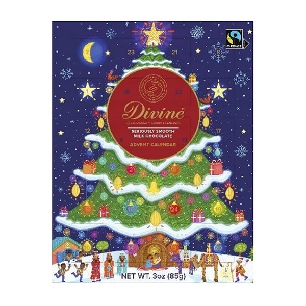 slide 1 of 1, Divine Chocolate Milk Chocolate Advent Calendar, 3 oz