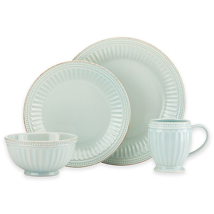 slide 1 of 1, Lenox French Perle Groove Place Setting - Ice Blue, 4 ct