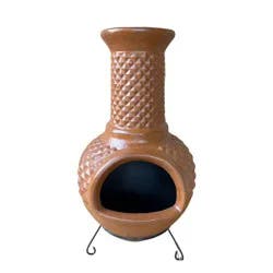 Blue Orange Pottery Diamond Chimenea