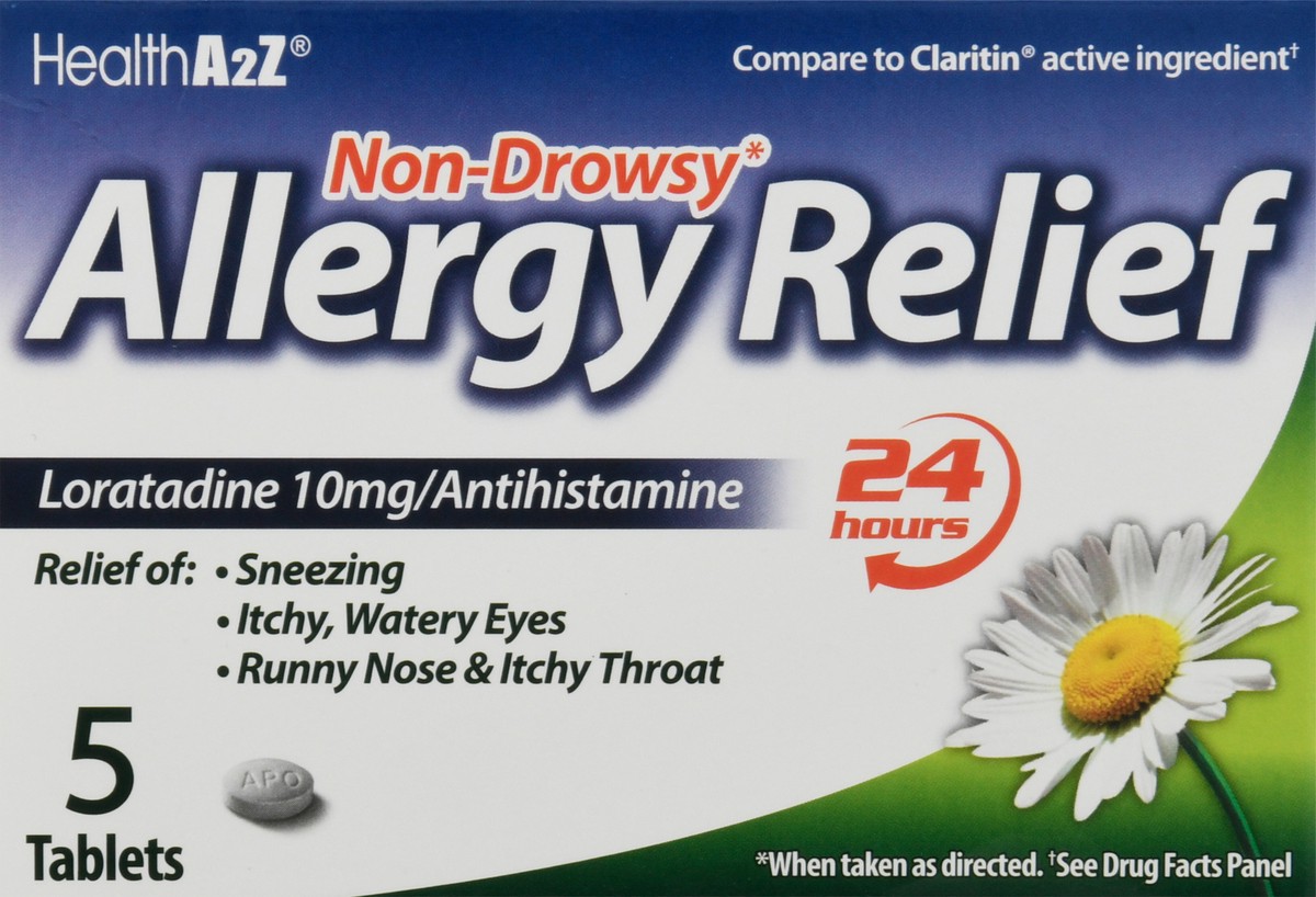 slide 11 of 12, HealthA2Z Tablets 10 mg Non-Drowsy Allergy Relief 5 Tablets 5 ea, 5 ct