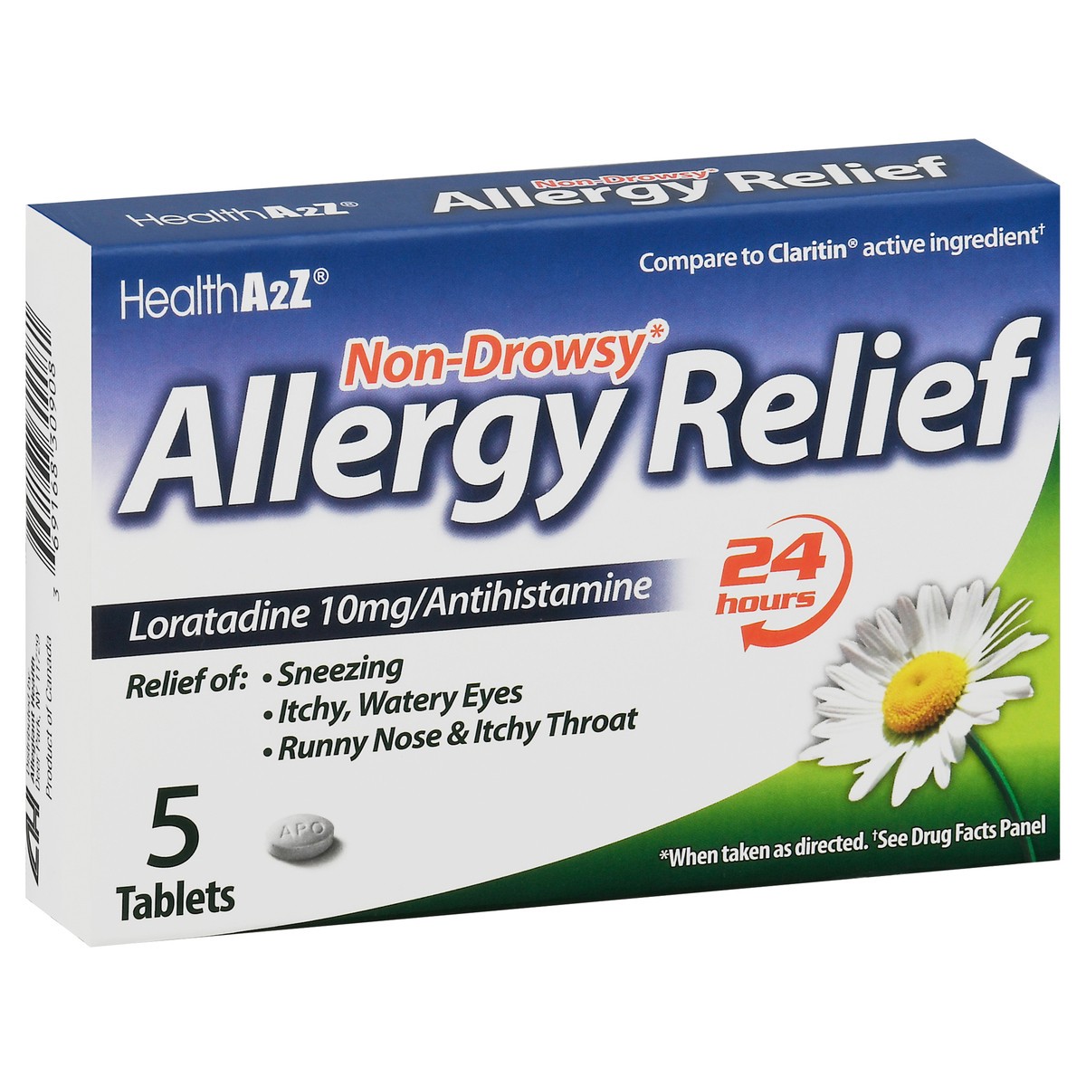 slide 9 of 12, HealthA2Z Tablets 10 mg Non-Drowsy Allergy Relief 5 Tablets 5 ea, 5 ct