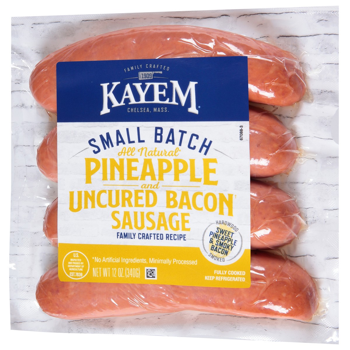 slide 2 of 13, Kayem Uncured Pineapple Bacon Sausg, 12 oz